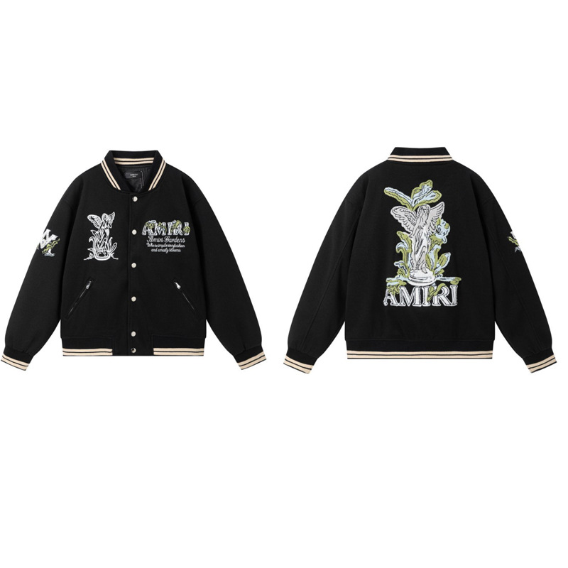 Versión correcta JBAMIRI hueso bordado impresión piloto chaqueta casual de los hombres y las mujeres uniforme béisbol invierno