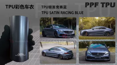 Automotive Film – Cross-Border Factory Wholesale Collection - 15215m-5-years-warranty-tpu-satin-competition-blue-water-sticker