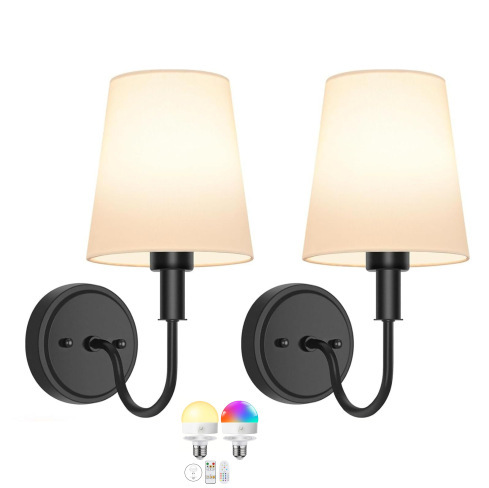 Luz de pared sin cableado transfronteriza americana dormitorio cabecera de cama luz de atmósfera decoración de sala de estar cubierta de lienzo recargable lámpara de pared atenuable