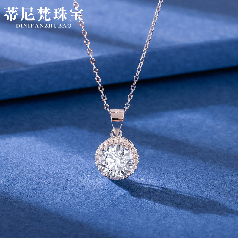 S925 plata esterlina moissanite collar de diamantes para las mujeres 2023 nueva moda verano clavícula cadena lujo nicho diseño colgante
