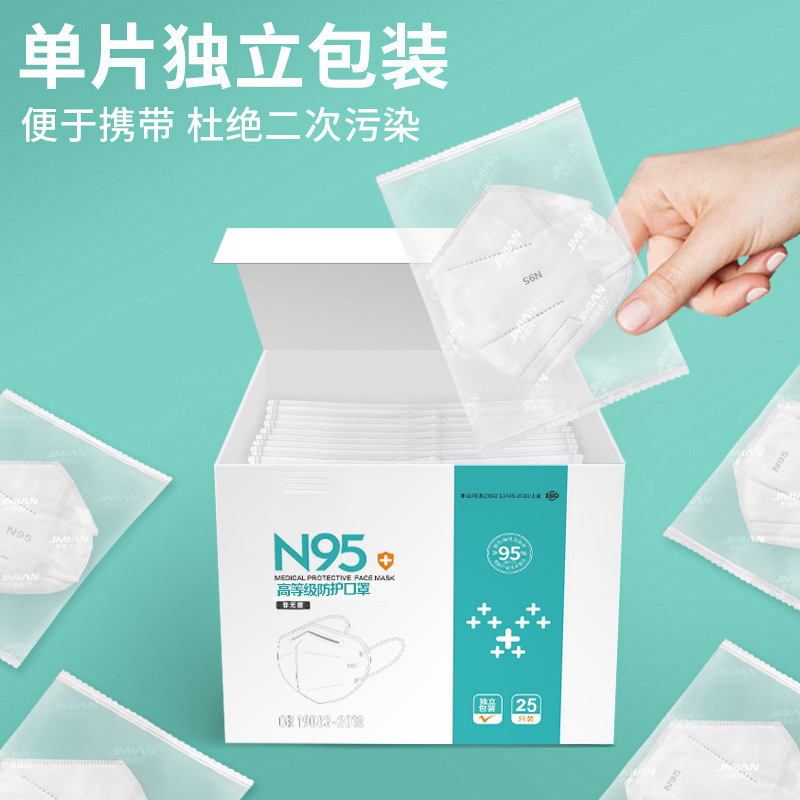 Mascarillas blancas desechables tridimensionales 95, protección de cinco capas según el estándar nacional, transpirables para adultos, hombres y mujeres, antigranizo, tridimensionales 3D