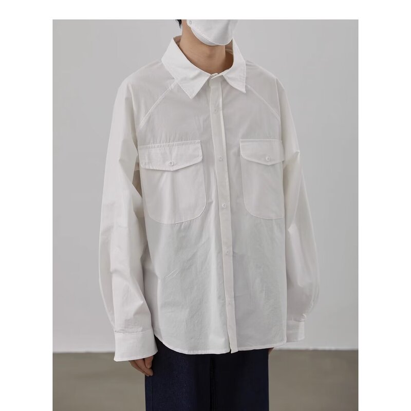 Long Sleeve Shirt Men's Autumn New High-end Sense Loose Casual Japanese Style Retro Trendy Brand All-match Shirt Jacket