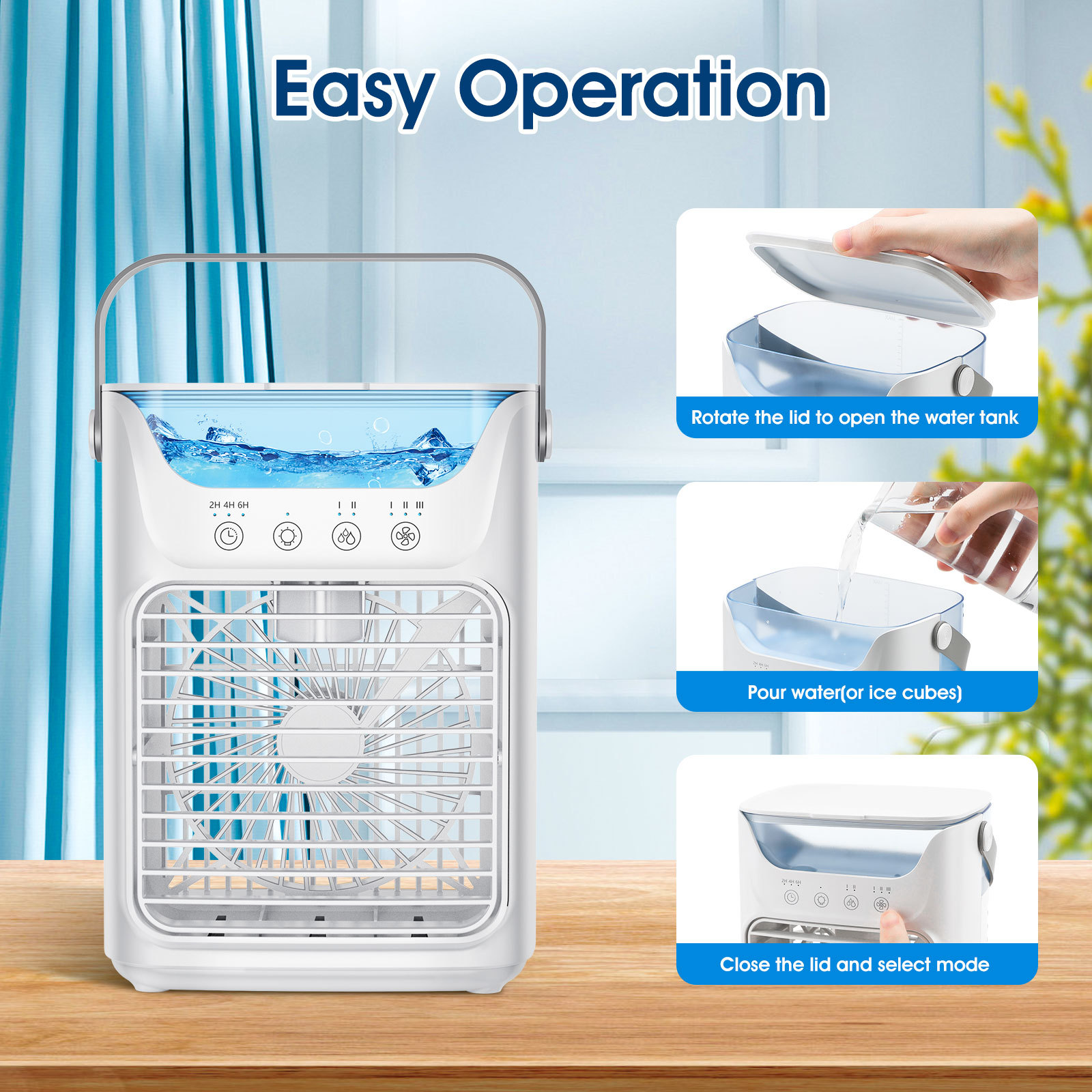 Ventilador de pulverización USB transfronterizo portátil de escritorio de oficina enfriador de aire dormitorio colorido humidificador de pulverización enfriador de aire