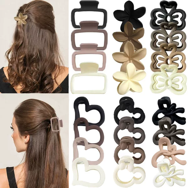 Cross-Border Medium Frosted Clip, High-End Geometric Hairpin, Female Shark Clip on the Back of the Head, Hairpin Clip, Headwear, Hair Accessories