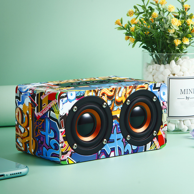 M5 Home Wooden Wireless Bluetooth Mini Speaker Phone Computer Desk Speaker LOGO Gift Colorful