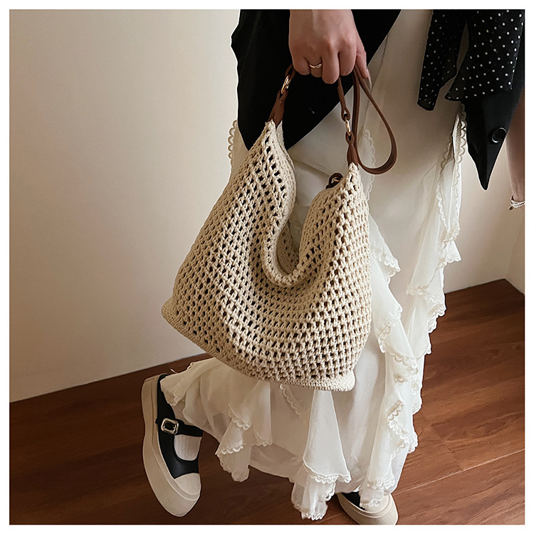 Summer versatile single-shoulder bags, trendy and fresh woven bags, seaside vacation beach bags, large-capacity travel bags undefined
