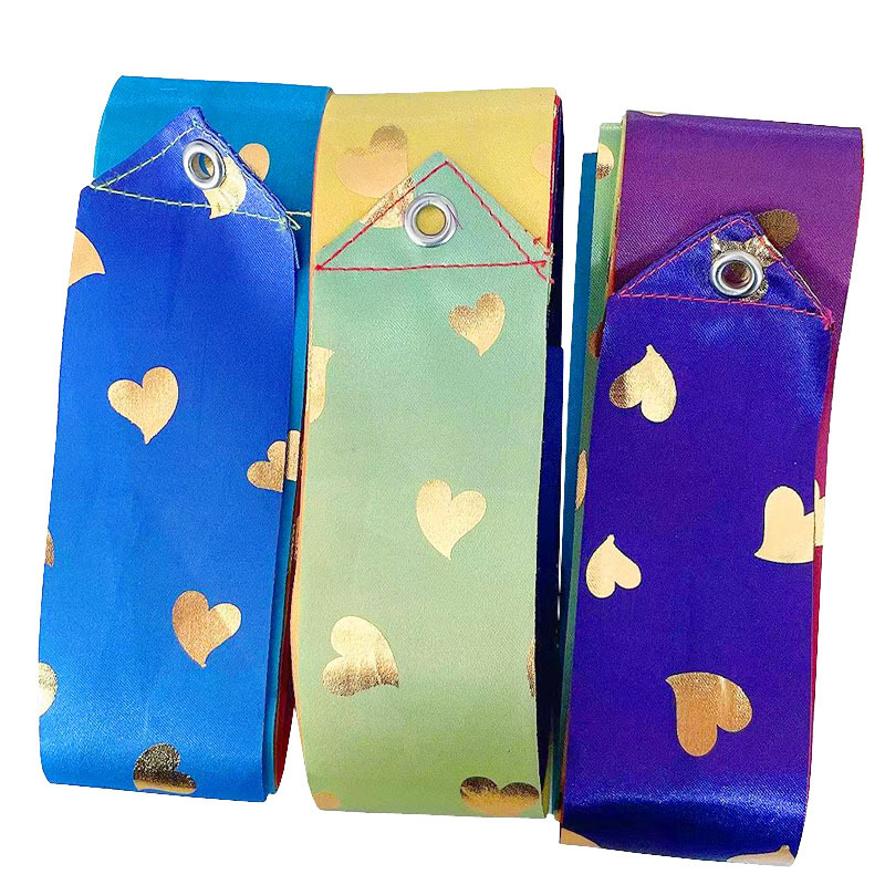 Gymnastics ribbon single-sided hot stamping love gradient double-sided color children's toy dance ribbon streamer