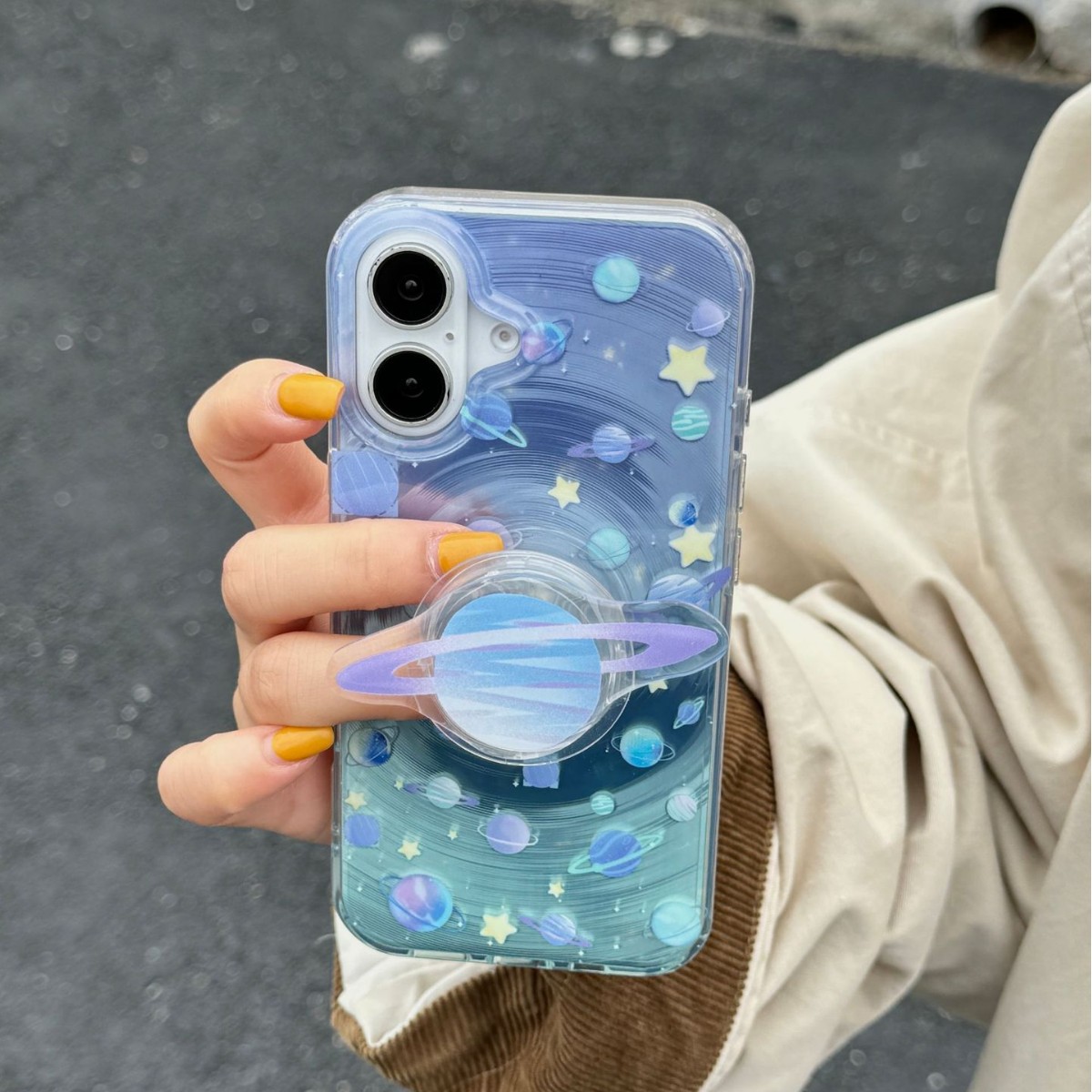 Dream Gradiente Vortex Planet para iPhone15/16 Funda para teléfono móvil 14Pro Pareja 16ProMax Soporte 13