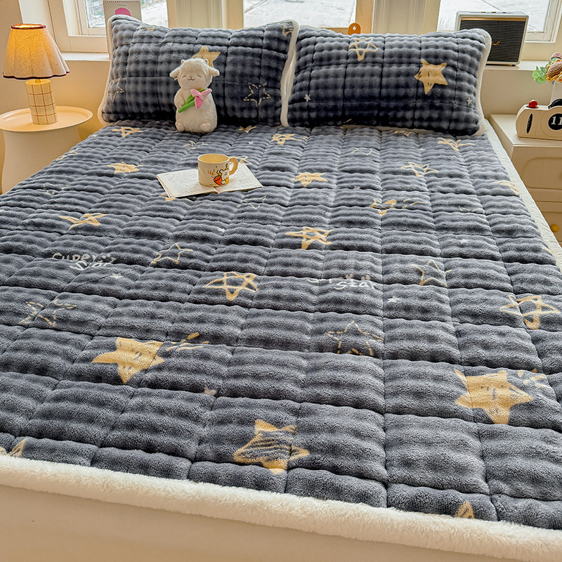Cross-Border Thickeneded Bubble Milk Velvet Mattress Winter Quilted Warm Home Bedroom Student Dormitory Tatami Cushion Cross-Border Thickeneded Bubble Milk Velvet Mattress Winter Quilted Warm Home Bedroom Student Dormitory Tatami Cushion
