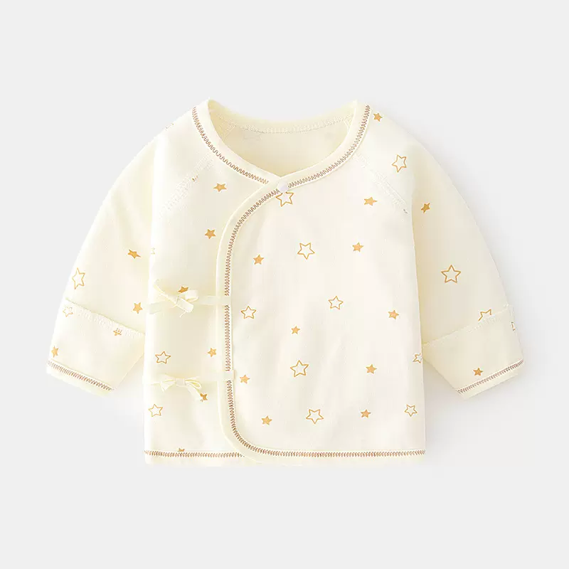 新生婴儿半背内衣服无骨纯棉春秋款初生睡衣满月和尚服宝宝上衣