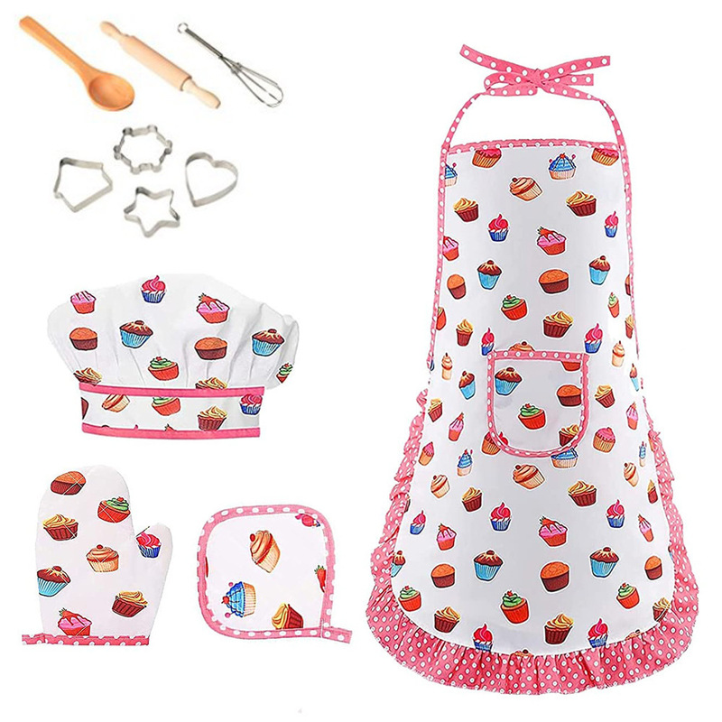 Cross-Border Children's Pretend Play Kitchen Toy Apron Baking Tool Set Simulation Mini Kitchen Cake Apron Cross-Border Children's Pretend Play Kitchen Toy Apron Baking Tool Set Simulation Mini Kitchen Cake Apron