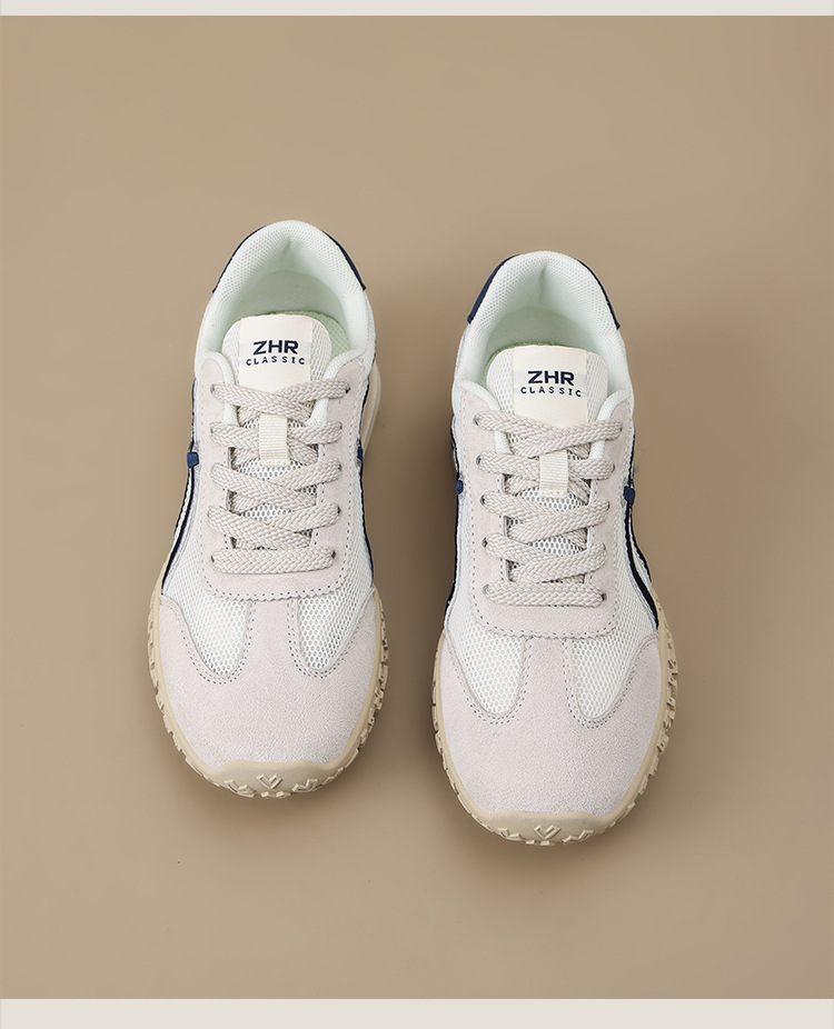 Giày sneaker nữ Agan lưới thoáng khí da heo đế mềm siêu nhẹ — AK225E vàng be chi tiết 26