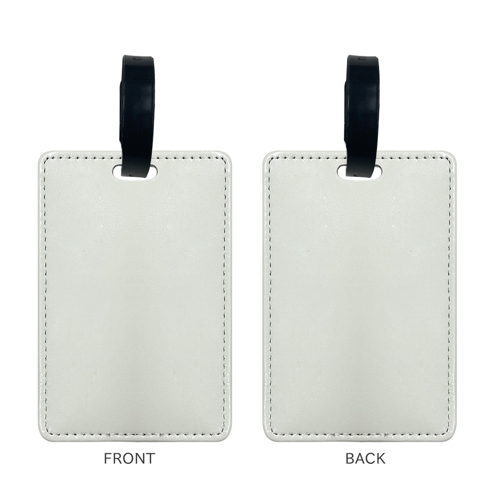 Fábrica directa de sublimación caliente etiqueta de equipaje lista de cuero