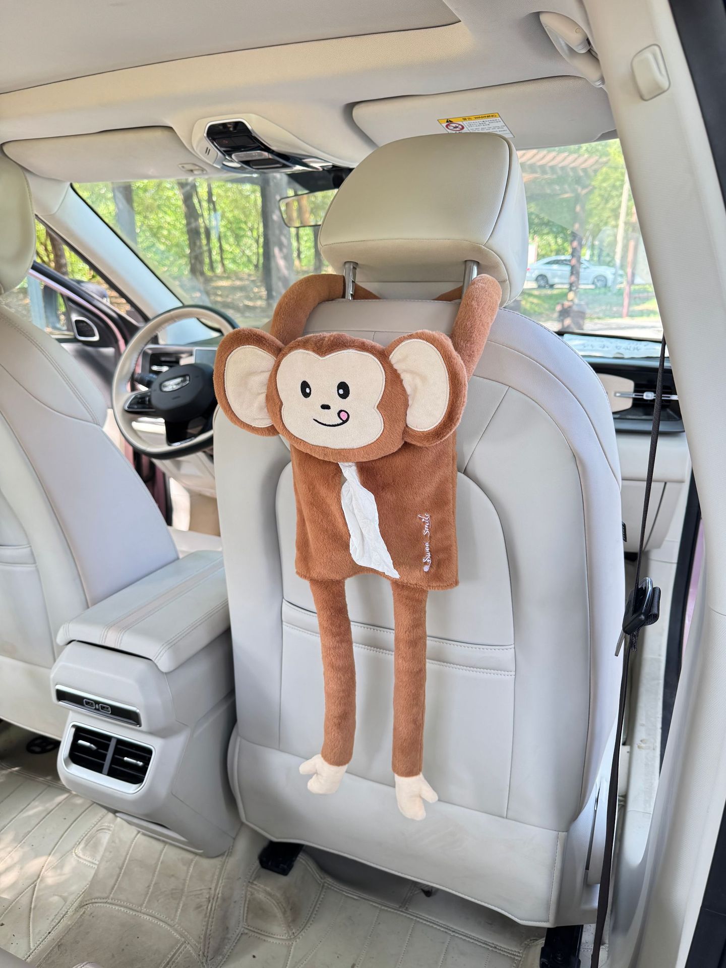 Cartoon Car Tissue Box Creative Car Tissue Bag Abstract Cute Monkey Frog Doll Seat Back Hanging Tissue Holder