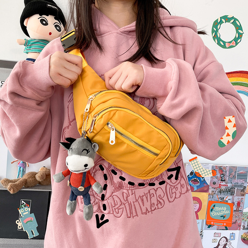 Waist Pack Student Chest Bag Sports Cross-Body Waist Bag Female Bag Large Capacity Single Shoulder Waist Bag