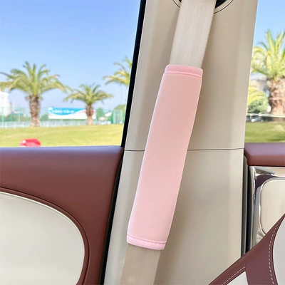 Manufacturer-customized car seatbelt shoulder Seat belt shoulder pad - pink-ice-silk-shoulder-pads