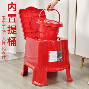 Portable Toilet Chair for the Elderly, Household Portable Indoor Bedroom Adult Spittoon Deodorant Potty