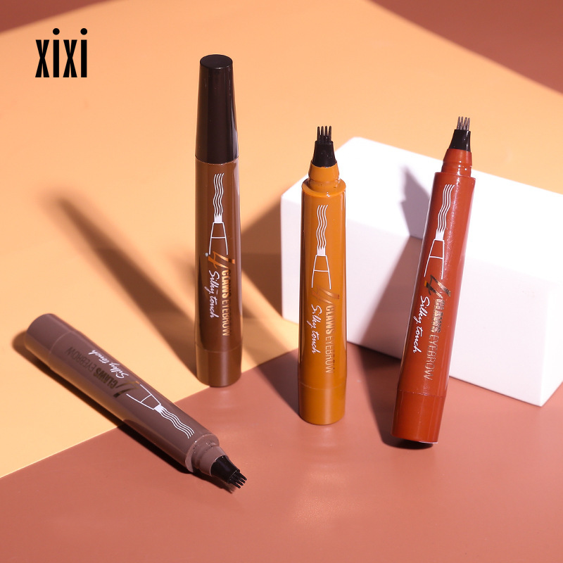 XIXI网红同款四分叉液体水眉笔持久显色防水防汗立体仿真原生眉