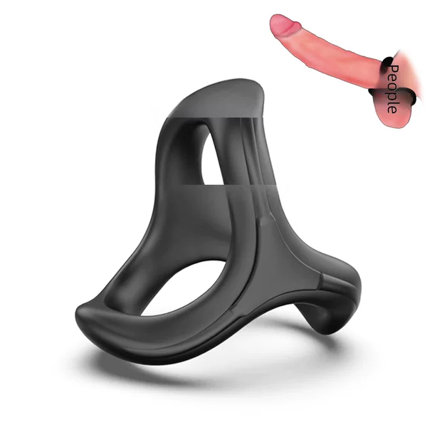 Explosive super soft Three Ring lock ring liquid silicone triple root bound penis ring full lock ring