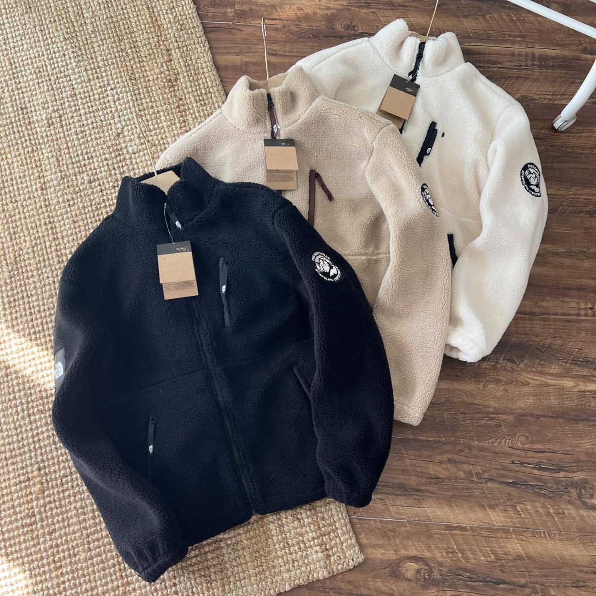 Cross-Border Winter Lamb Fleece Tnf Stand Collar Cotton Jacket Lamb Wool Coat for Men and Women Thickened North Face Embroidered Fleece Korean Version