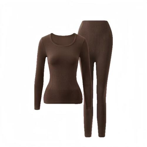 Autumn and Winter Slimming, Body-Shaping, and Warm-Keeping Underwear for Women—Seamless Tummy-Control and Hip-Lifting Base Layer Top and Bottom Set, New Arrival