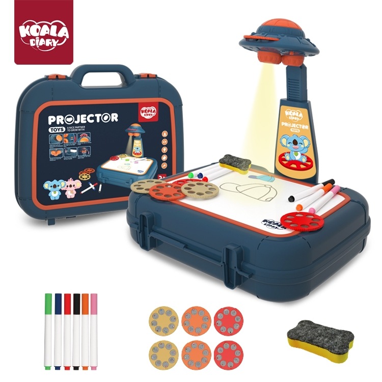 儿童投影画板桌手提箱多功能可擦临摹涂鸦梦幻投影仪学习绘画玩具