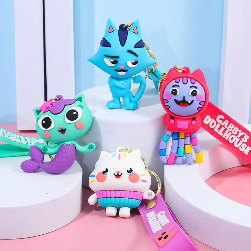 跨境新品钥匙扣Gabby's Doll house盖比娃娃屋人鱼猫跨境新品公仔|undefined