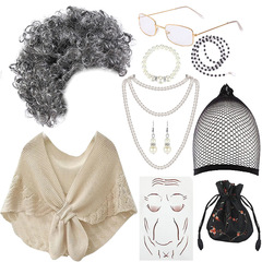 萬聖節老婆婆假髮舞台表演道具cosplay中老年假髮老爺爺男女同款