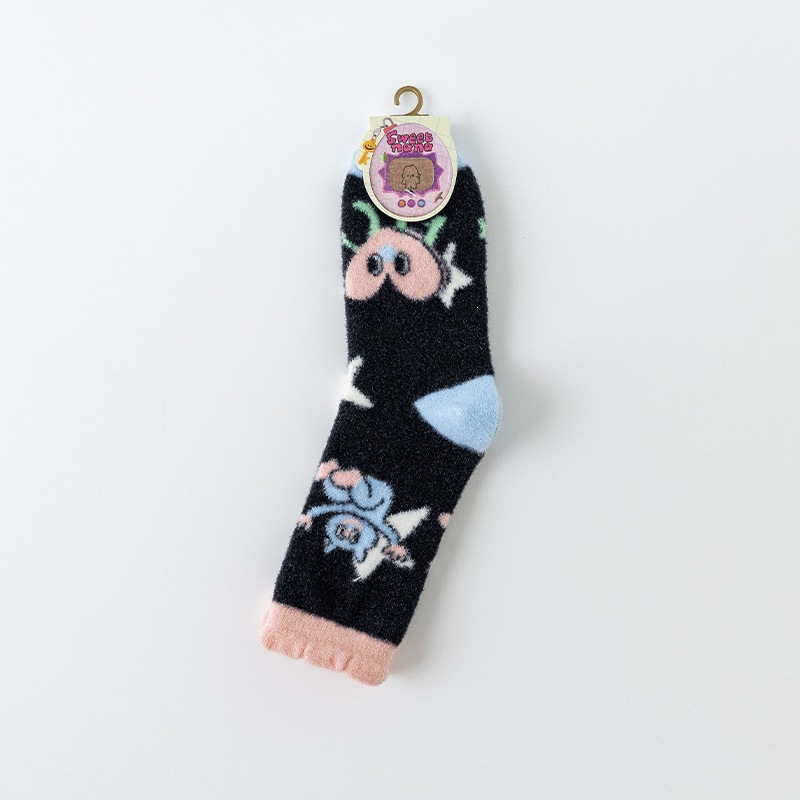 Calcetines de Piso Medianos de Terciopelo de Coral para Mujer Térmico con Absorción de Sudor para Casa e Invierno