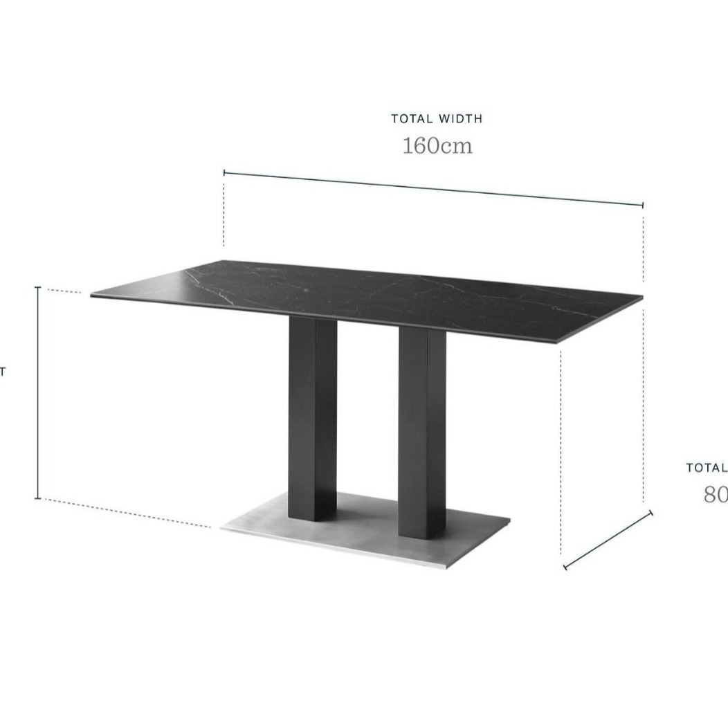 Mesa de comedor de vidrio temperado, mesa de roca de lujo, mesa de comedor moderna y simple.