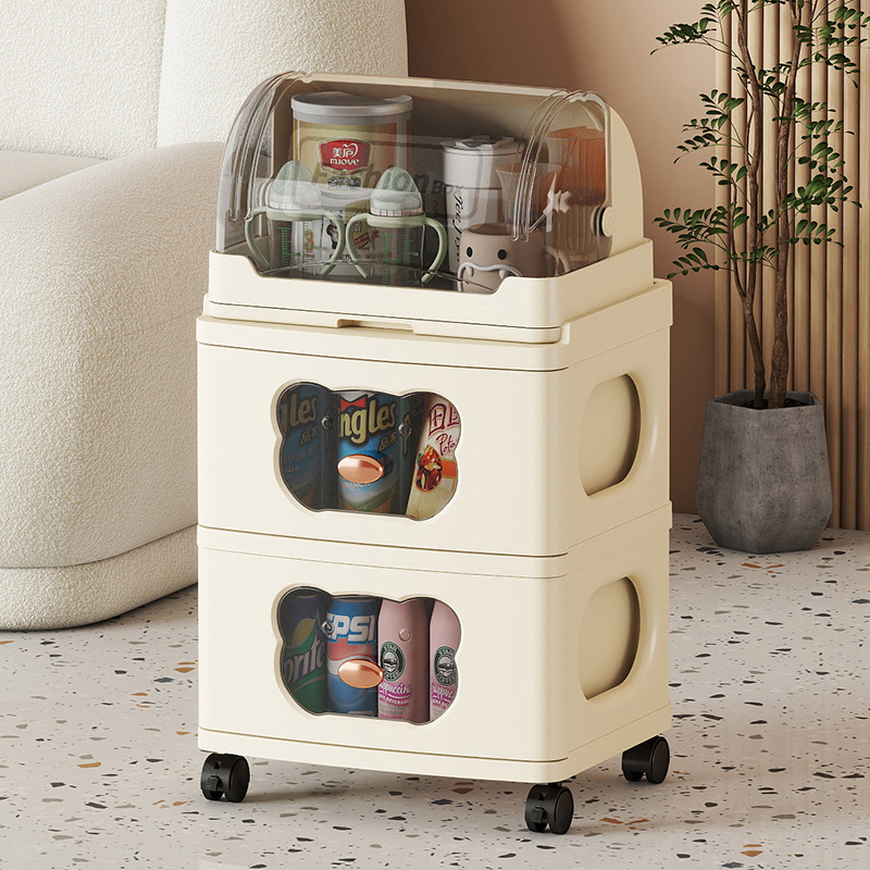 Cartoon Drawer-Type Storage Cabinet for Home Use, Multi-Layer Snack Storage, Bathroom Storage Cabinet, Bedroom, Kitchen, Living Room Flip-Top Storage Cabinet