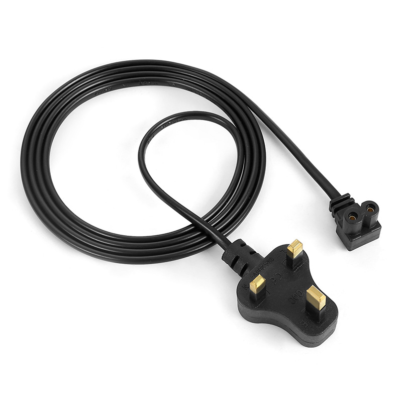 Comercio exterior pequeño cable de codo británico 8 palabras cable de alimentación enchufe británico cable de alimentación estándar británico 8 palabras final