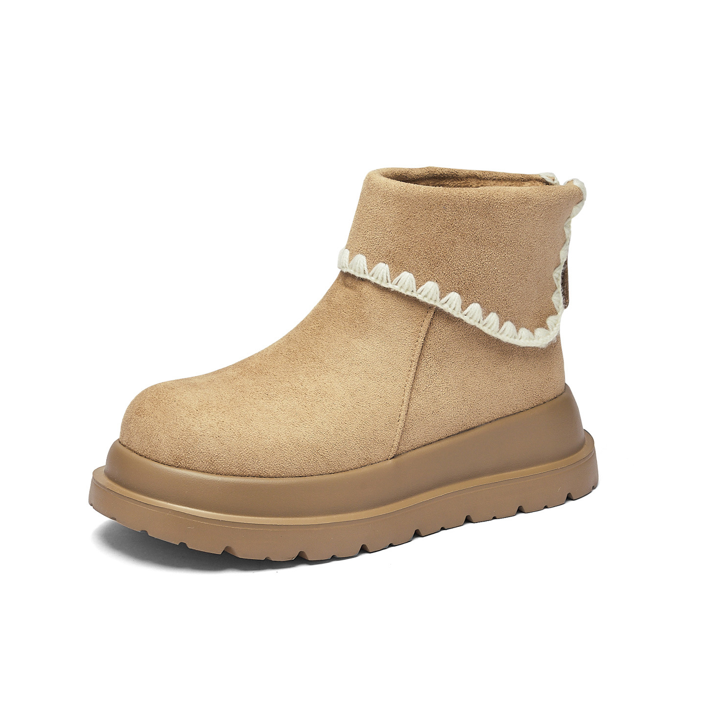 Botas de nieve de fondo grueso para mujeres 2025 nuevo otoño invierno residuos de viento retro botas de algodón de camisa de Martin