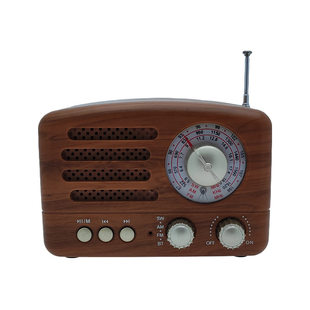 Handmade wooden radio frequency wireless retro portable mini mini mini retro nostalgic old people Bluetooth audio foreign trade