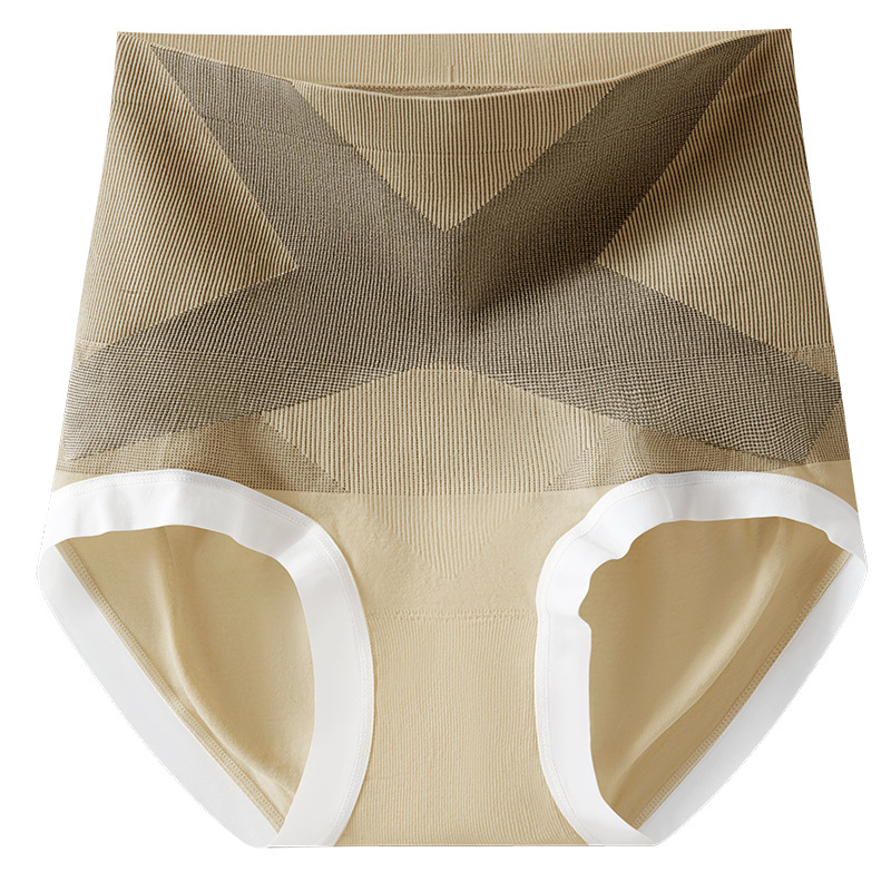 Línea de cintura cruzada, cintura alta, abdomen sin costuras, calzoncillos de cadera, barriga, entrepierna antibacteriana 10A, calzoncillos de plástico ligero para mujer