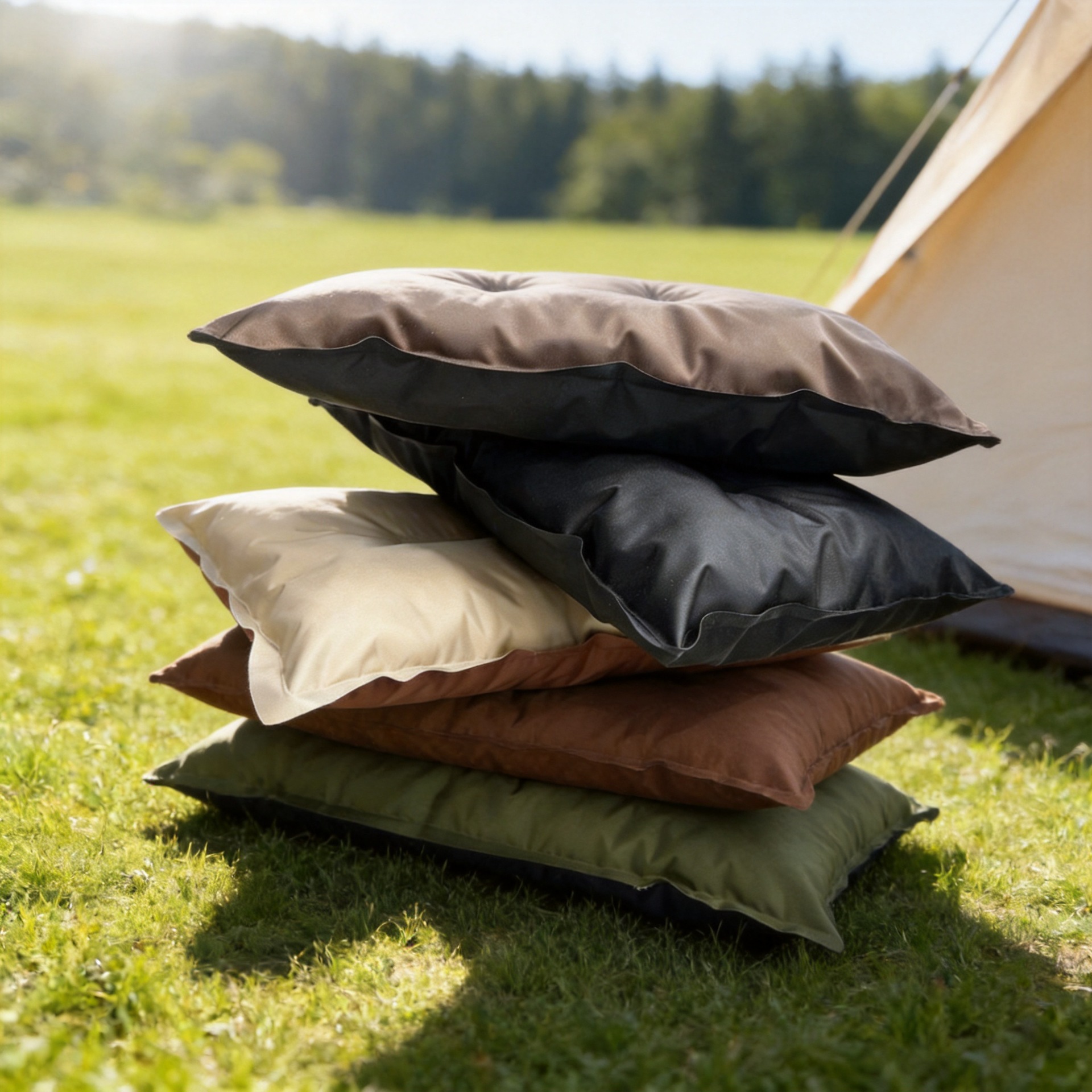 Self-inflating pillow, leisure tent, camping equipment, nap pillow, car travel pillow, multi-color