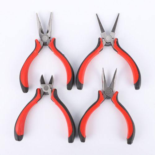 5-inch Handmade Pliers 5-Piece Set: Needle-Nose, Bent-Nose, and Diagonal-Nose Pliers with Wire Cutters—Versatile All-Purpose Hand Tool Kit