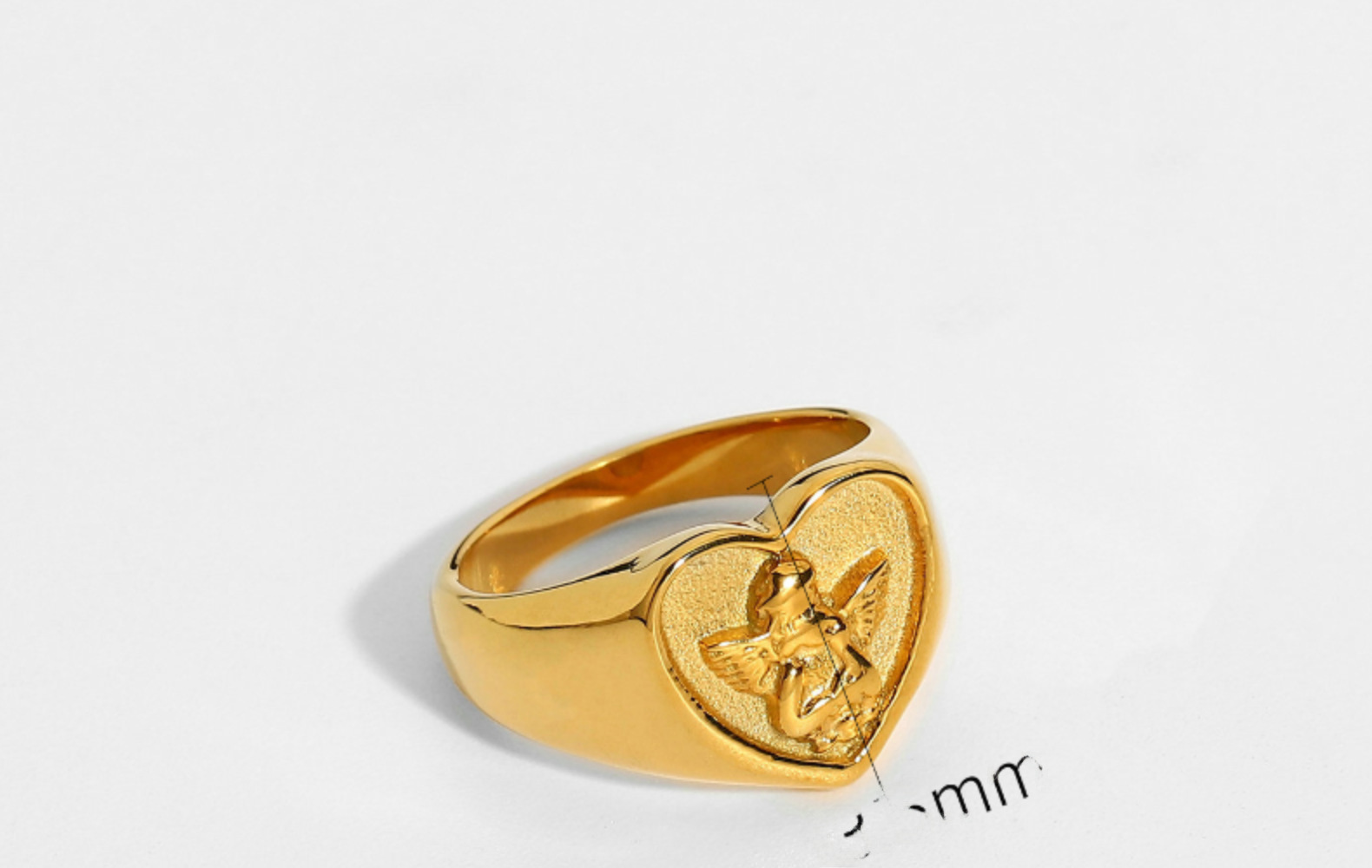 Goldfarbener Engel Ring Aus Edelstahl Wasserfest Für Damen_voghion.com