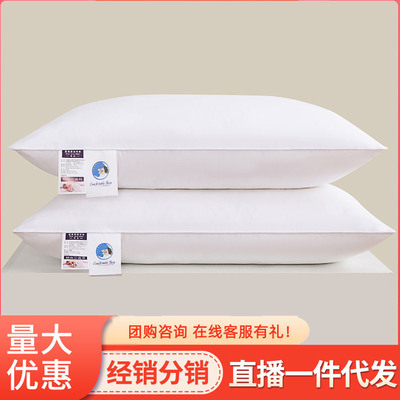 Pillow core wholesale hotel Homestay pillow Pillow core white Pillow core hotel pillow household Goose down fibre pillow