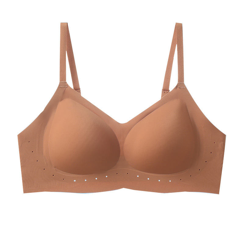 Crema adhesivo blando de soporte ropa interior damas sin marca sin anillo de acero sujetador recopilado anti-caída soporte superior integrado sujetador delgado