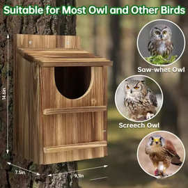 木制鸟窝户外实木孵化箱猫头鹰鹦鹉小鸟窝保暖鸟巢鸟屋木质鸟房子