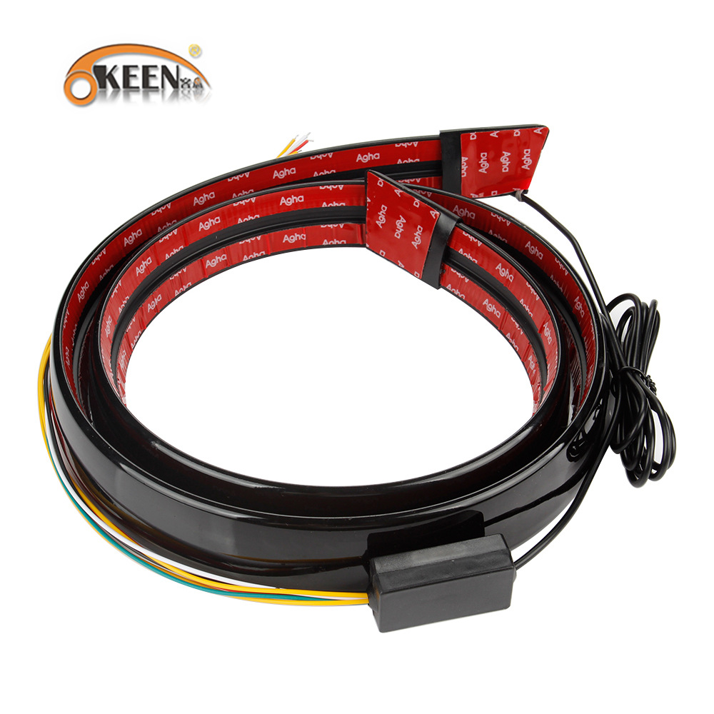 OKEEN's New Carbon Fiber Taillights Car Modification Universal Through Taillights LED Streamer Steering High Brake Lights