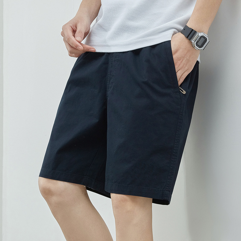 Summer Shorts Men's Pure Cotton Solid Color Casual Large Pants Outer Wear Men's Loose Simple Pants Men's Pants