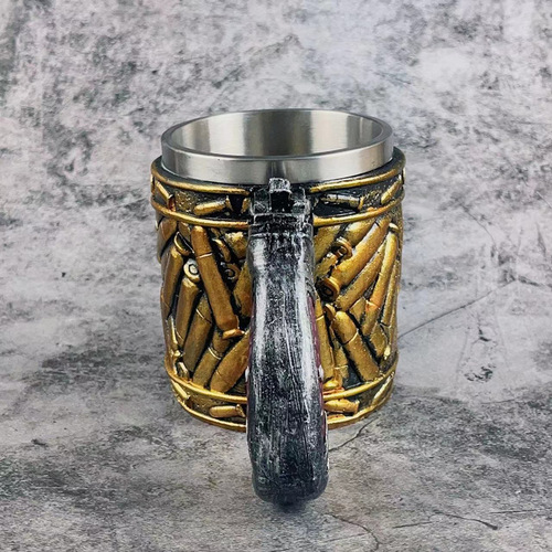 Bullet stainless steel cup creative revolver bullet cup shape wine set commemorative gift bar American beer cup