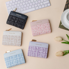 Korean style short solid color women's wallet large capacity small fragrance ins wallet women's student simple cross-border hot sale