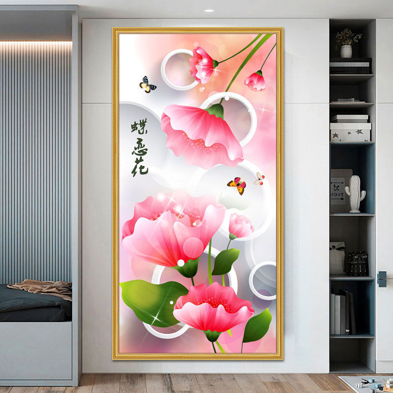 玄关装饰画客厅卧室竖版入户挂画现代简约轻奢走廊过道家居壁画|undefined
