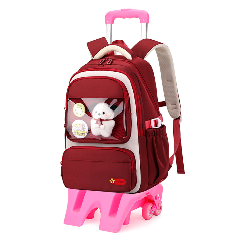 Mochila de tracción de peces naturales para estudiantes de primaria de grado 3 - 6 estudiantes de secundaria de gran capacidad pueden subir escaleras para desmontar la tracción del estudiante