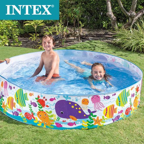 INTEX56452海洋公园硬胶水池 中号硬胶家庭游泳池圆形儿童水池