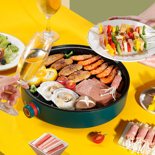 Non-stick pan barbecue Pan Barbecue stove household multi-function electric baking pan barbecue pan electric oven electric dormitory integrated pot