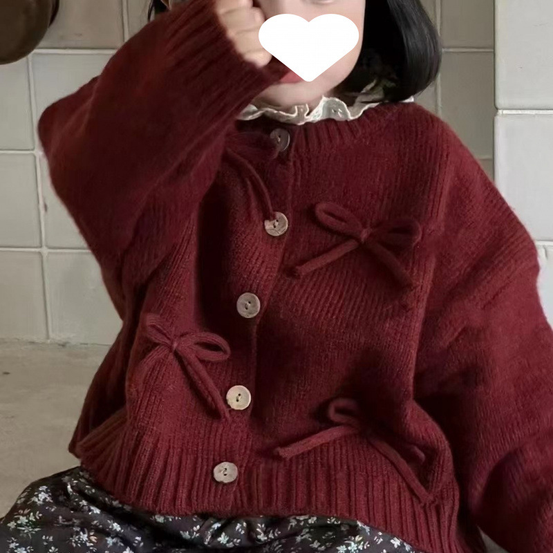 Autumn children's red sweater